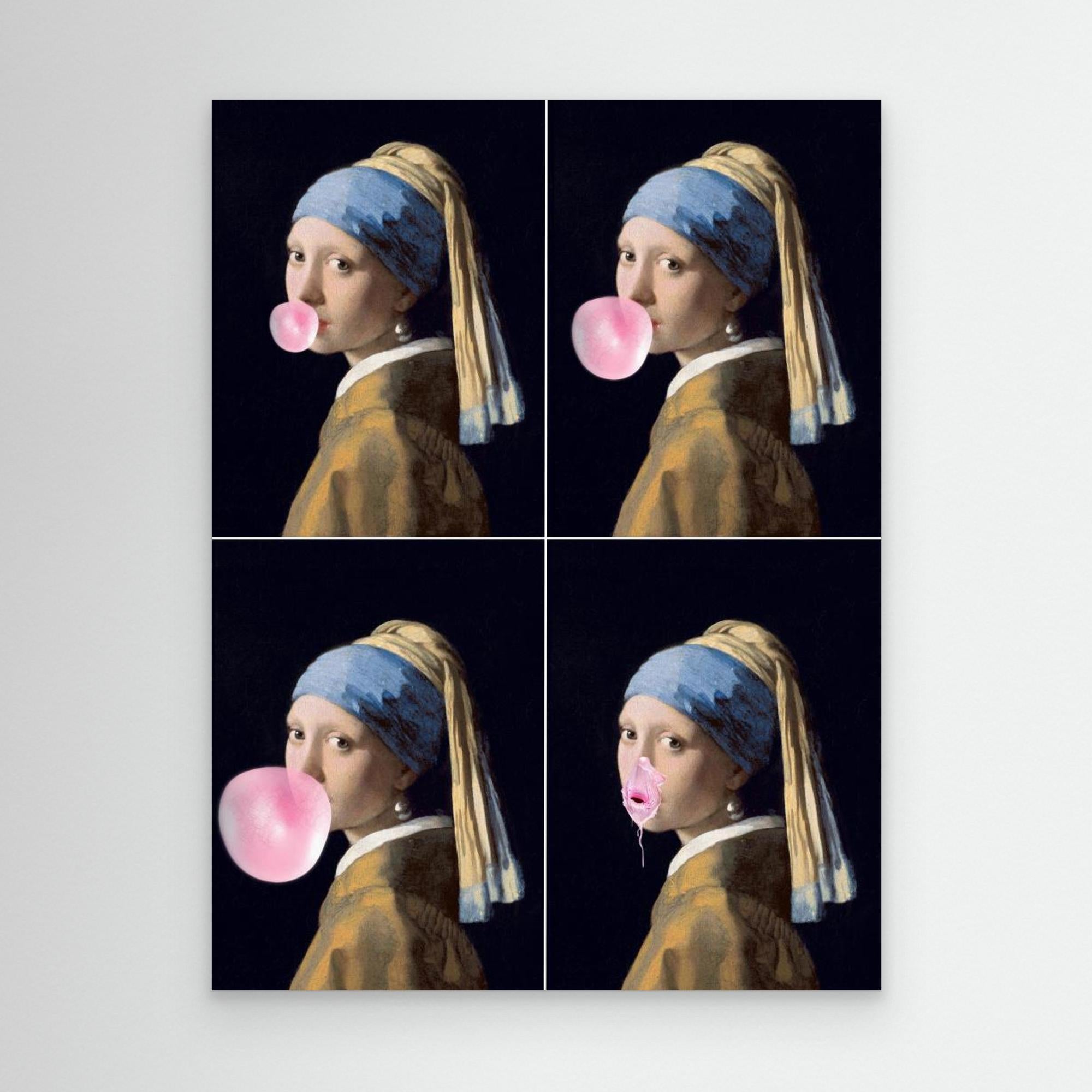 Pearl Gum canvas print - vibrant pink bubble gum pop art with bold colours on museum-quality canvas"