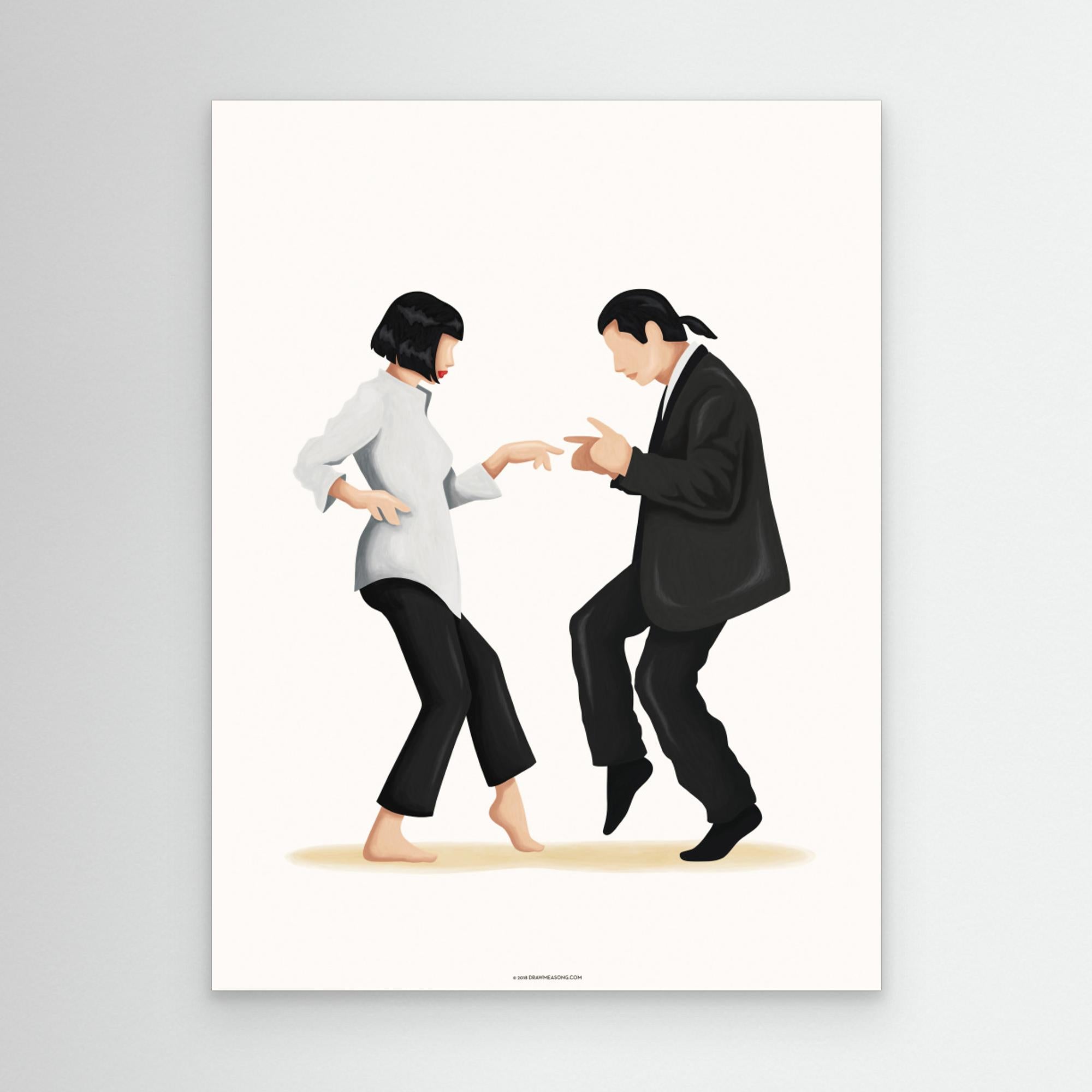 Pulp Fiction canvas art print with iconic movie poster design, premium poly-cotton blend and solid wood frame
