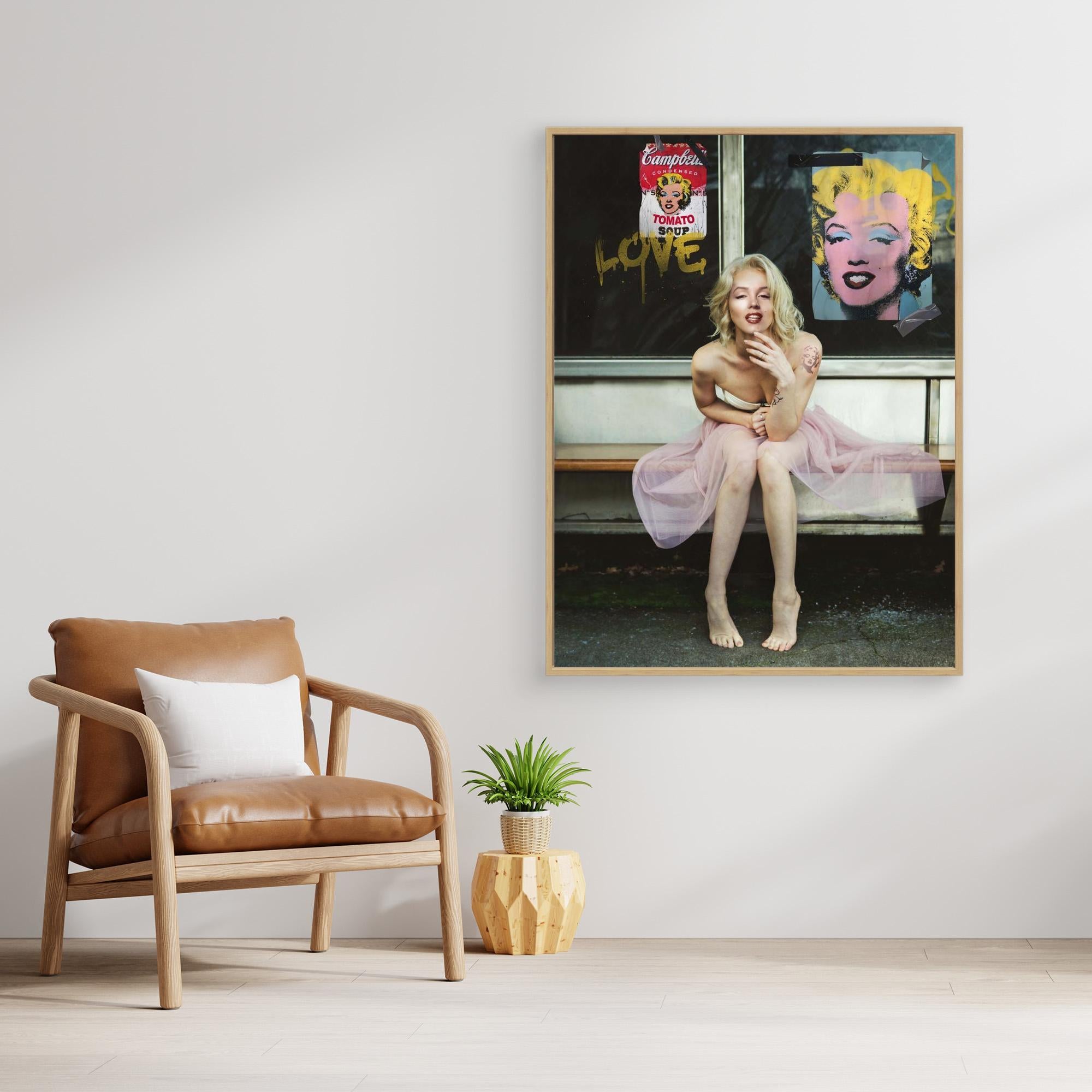 New Marilyn by Dikhotomy framed canvas print on eco-friendly wooden frame 3.2cm deep.
