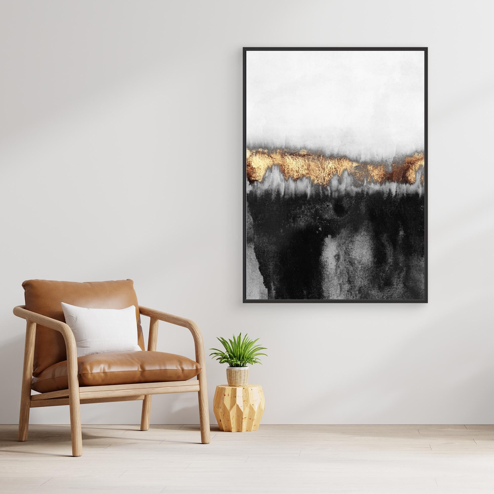 Gloomy by Elisabeth Fredriksson print - back view showing quality wooden frame construction and hanging hardware.

