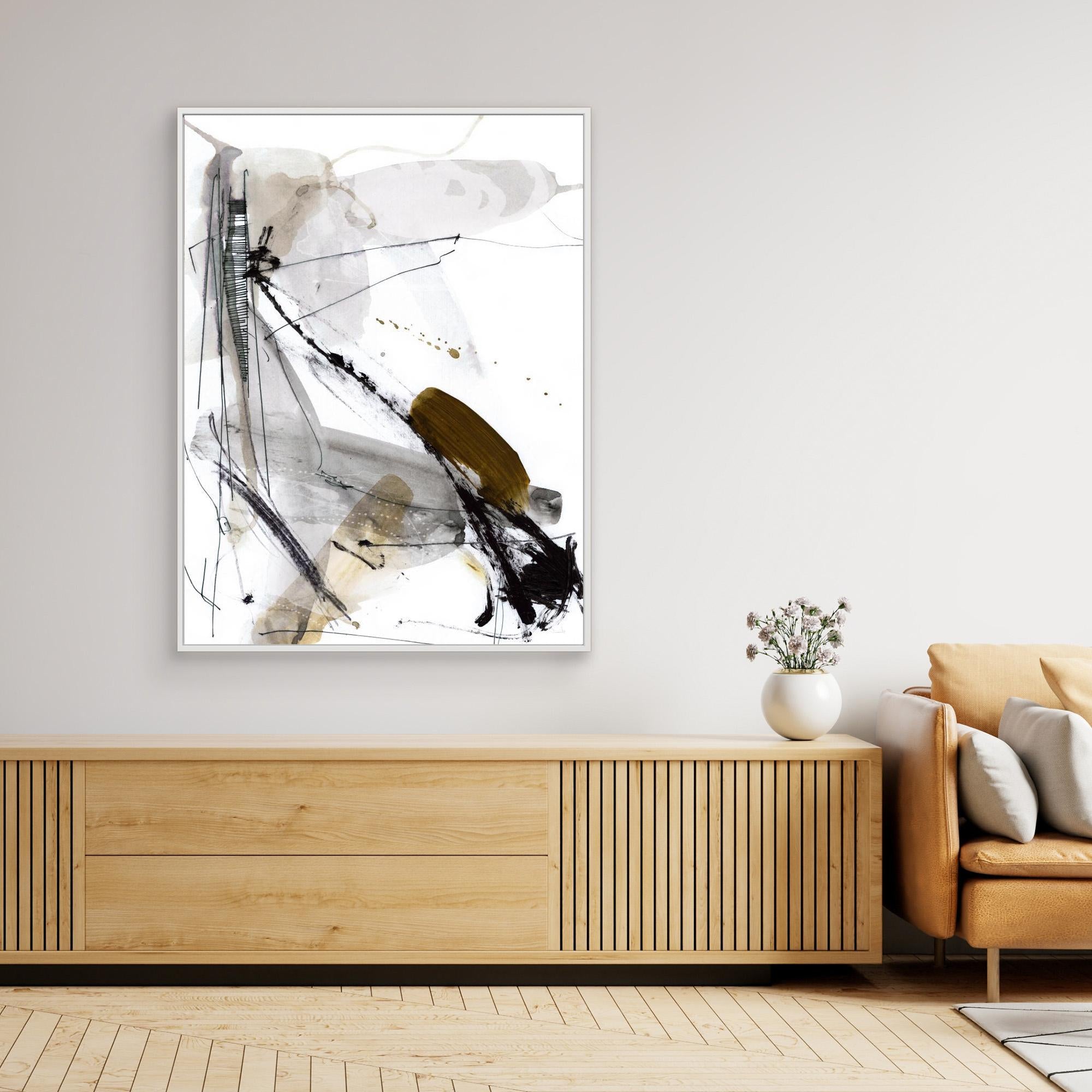 Lighthouse wall art - side angle displaying solid wooden frame and canvas depth.
