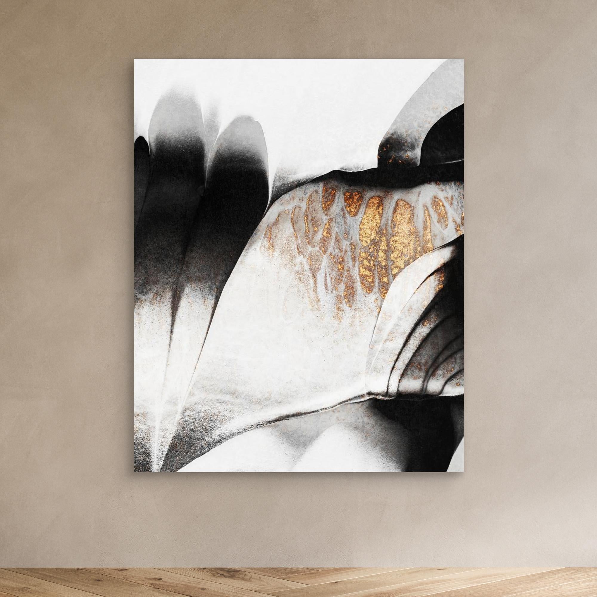 Gold Veins an abstract canvas print - main view showing elegant gold vein design.
