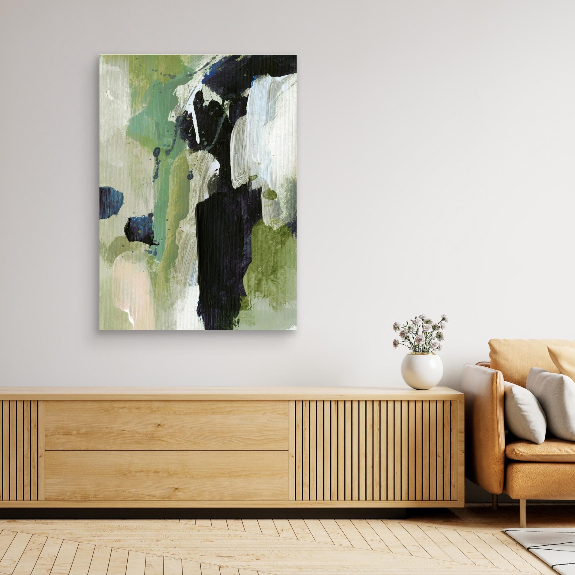 Waterfall by Dan Hobday canvas art - close-up detail of waterfall painting texture and UV-protected colours.
